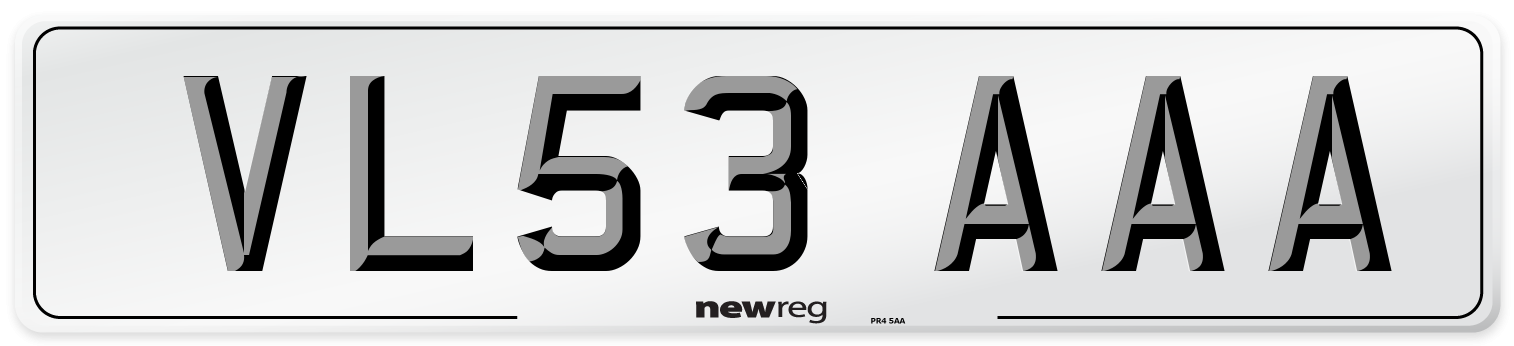 VL53 AAA Number Plate from New Reg